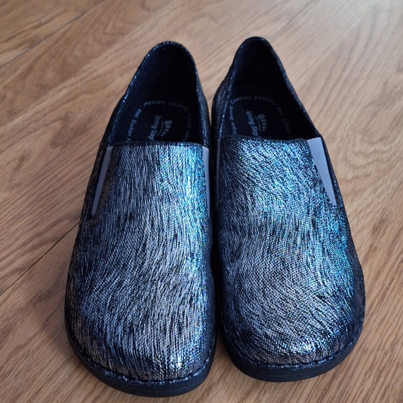 Spring Step Professional "Manila-Mercury" Silver/Black Leather Loafer NWOT 9.5 - Picture 1 of 12